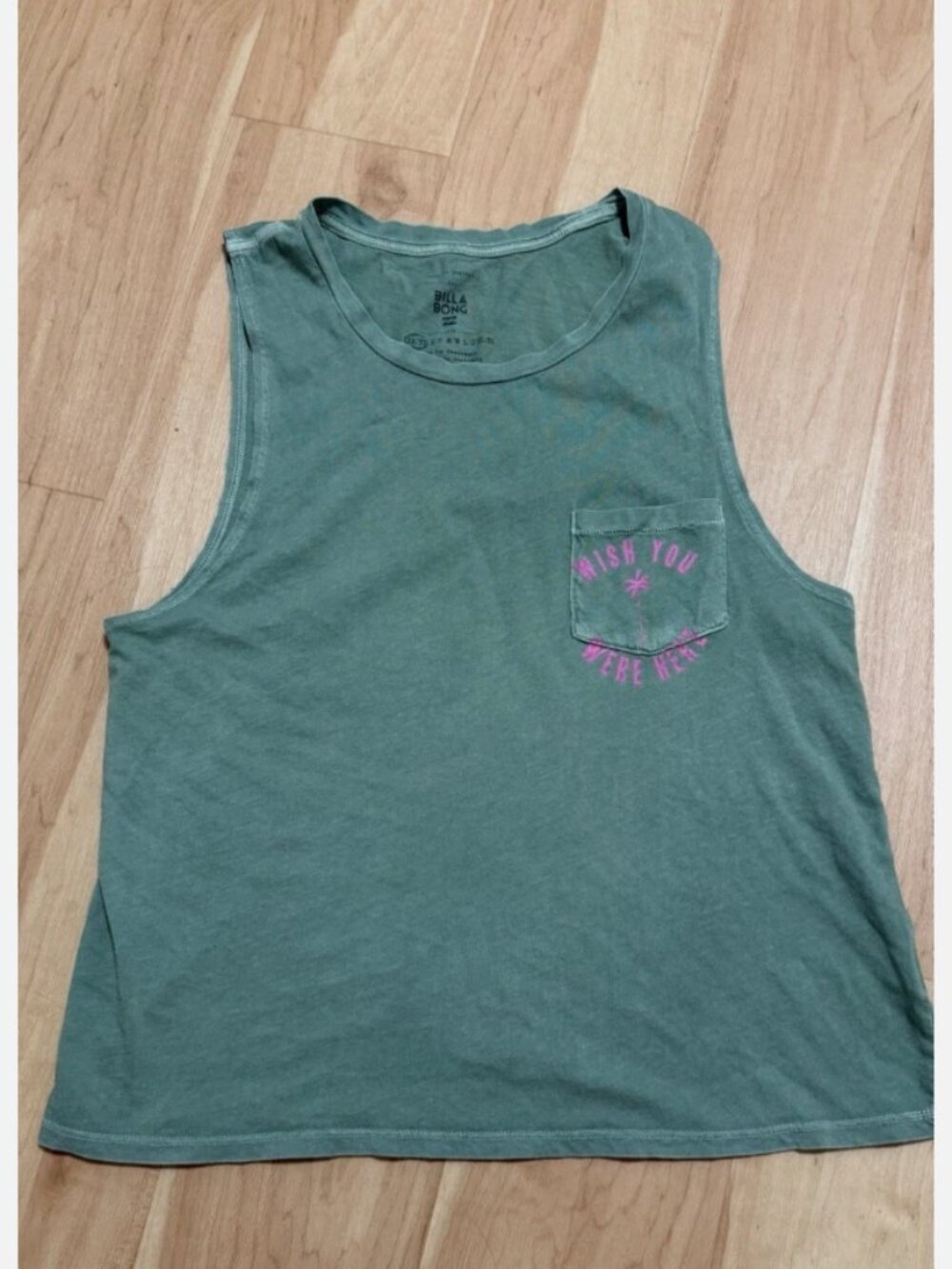 BILLABONG Cute Pink & Green Beach Tank Top Size XS